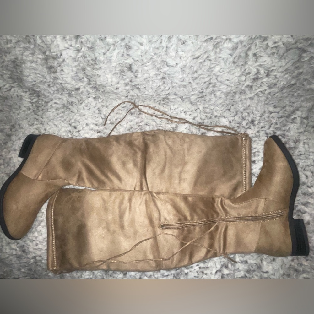 Brand new in box taupe size 8 thigh high boots